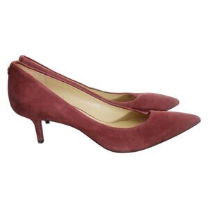 Sh106 Michael Kors Red Suede Heels 1" Heel 9.5